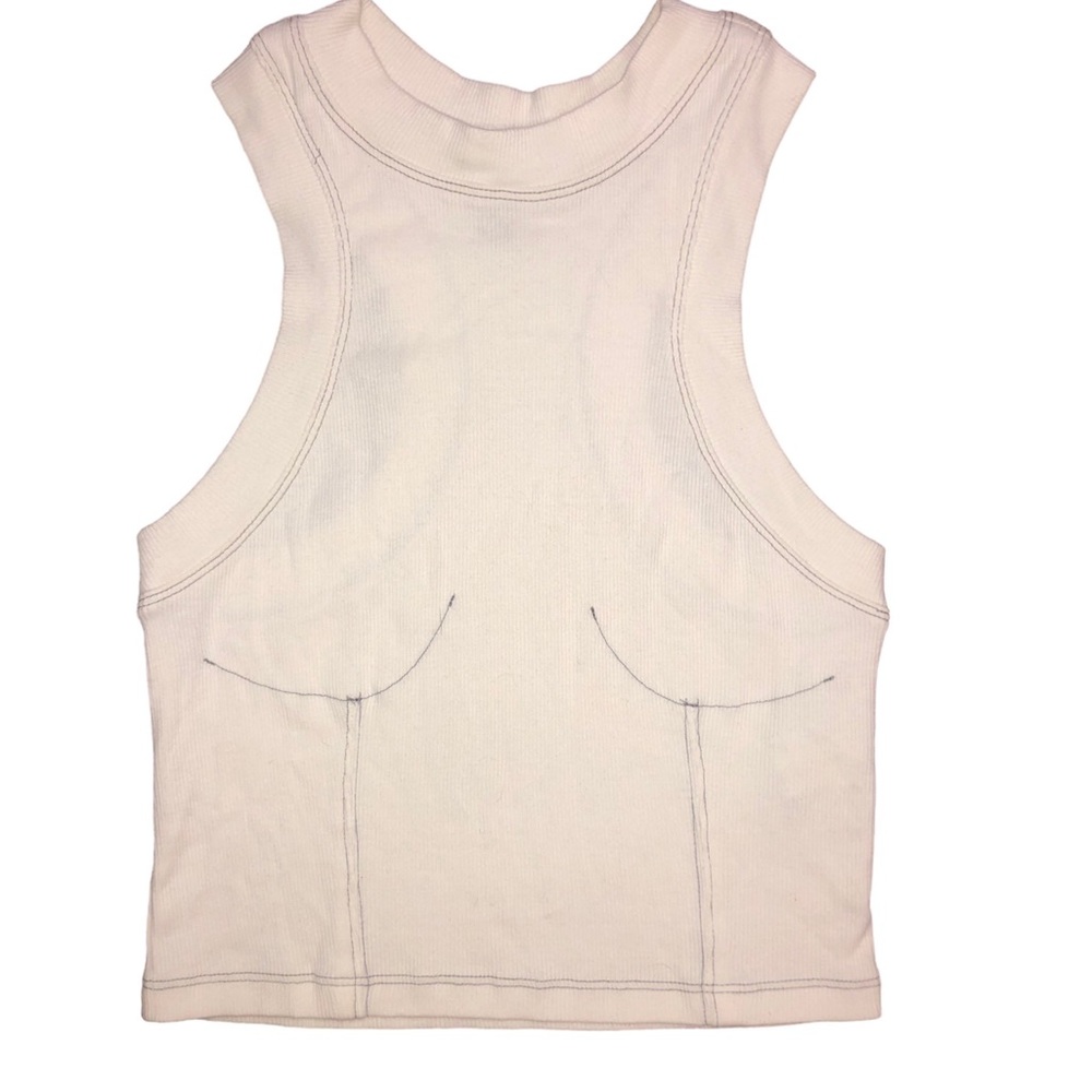 White tank top,race back, crop top- forever 21. Used